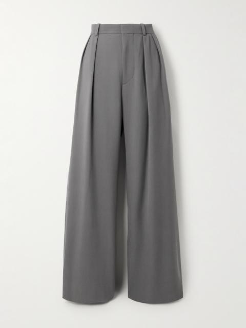 WARDROBE.NYC Pleated Grain De Poudre Wool Wide-leg Pants