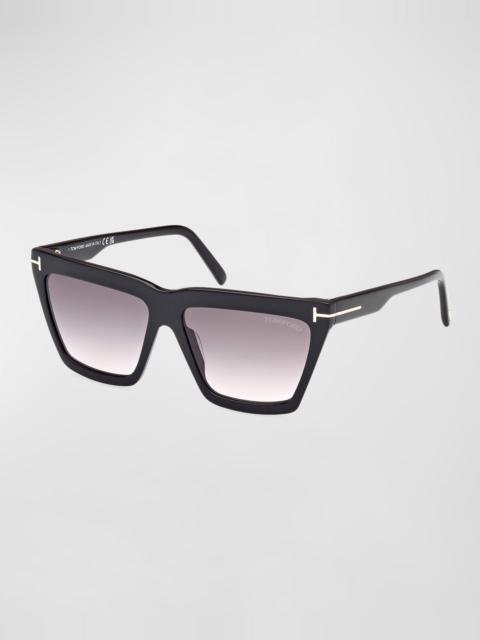 TOM FORD Eden Acetate Butterfly Sunglasses