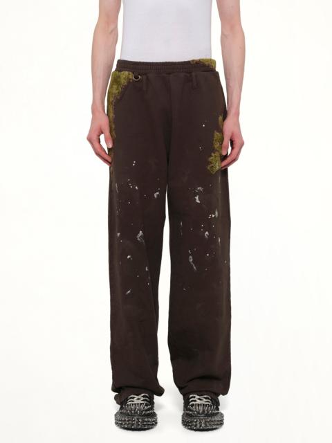 doublet Moss-Grown Embroidery Sweat Pants in Brown