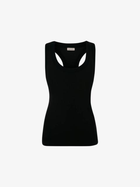 Alexander McQueen Ribbed Tank Top in Black