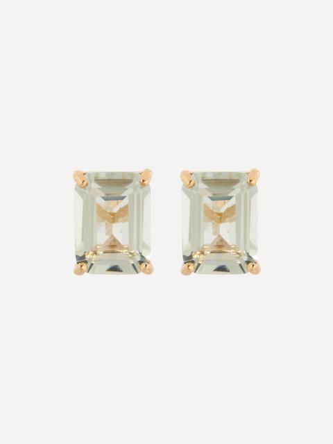 MATEO 14ct Gold Green Amethyst Stud Earrings