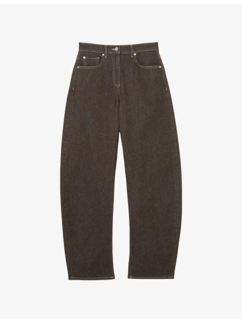 REISS Sabel Topstitched Barrel-Leg Jeans