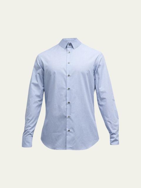 GIORGIO ARMANI Men's Micro-Box Cotton Sport Shirt