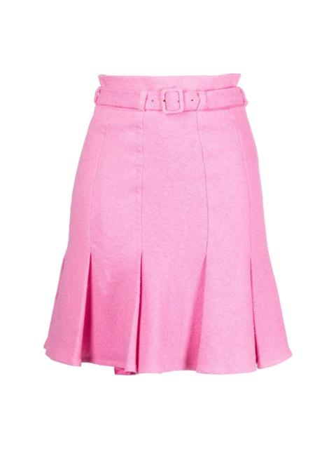 belted high-waisted skirt