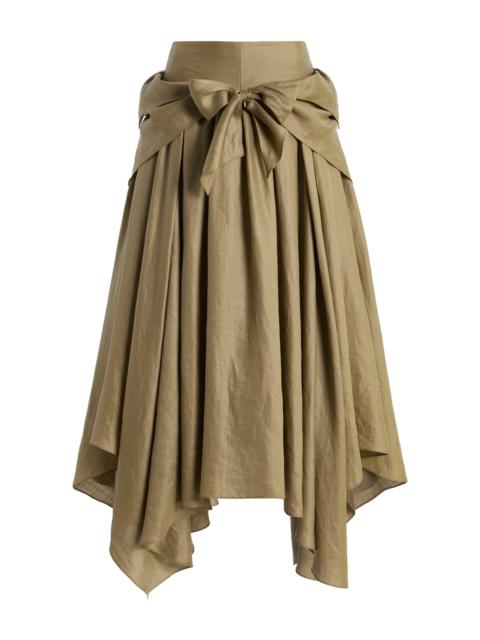 CHRISTOPHER JOHN ROGERS Handkerchief-Hem Maxi Skirt khaki