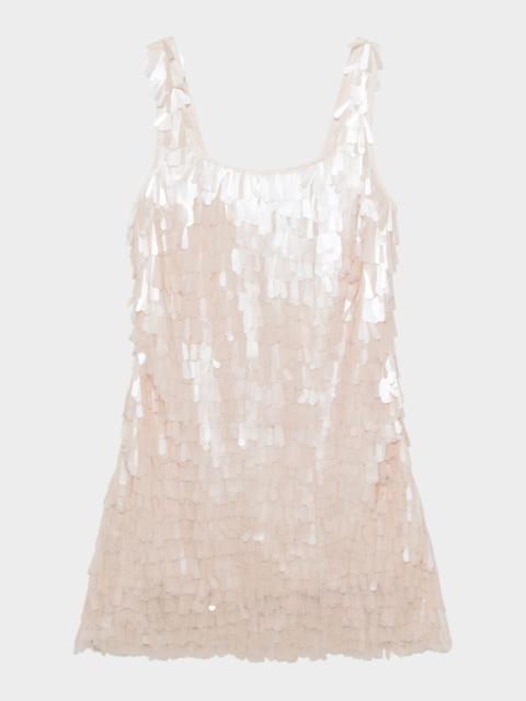 SIMKHAI Onyx Sleeveless Sequin Mini Dress