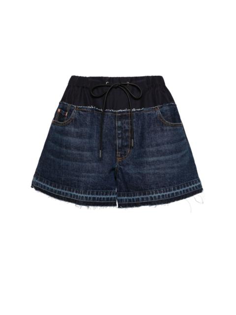 contrasting-fabric cotton shorts