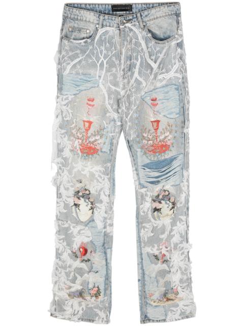 Chalice embroidered staright-leg jeans