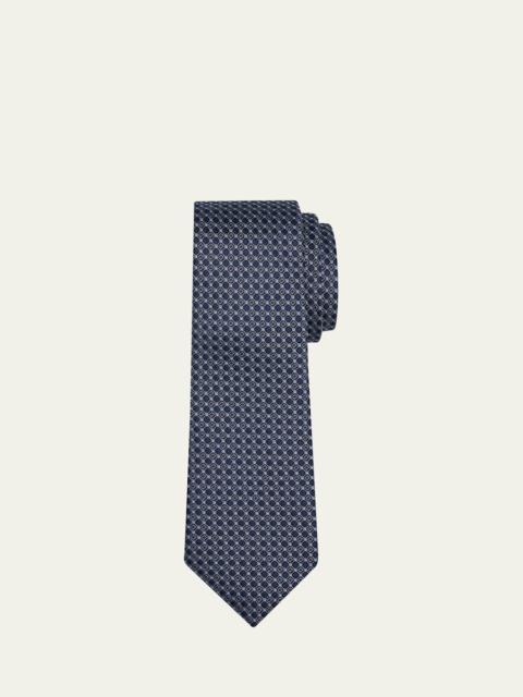 GIORGIO ARMANI Men's Micro-Geometric Circle Silk Tie