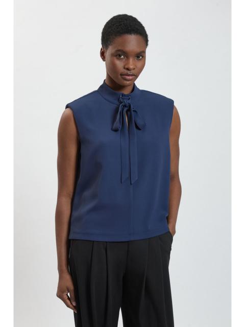 KAREN MILLEN Strong Shoulder Tie Front Sleeveless Top