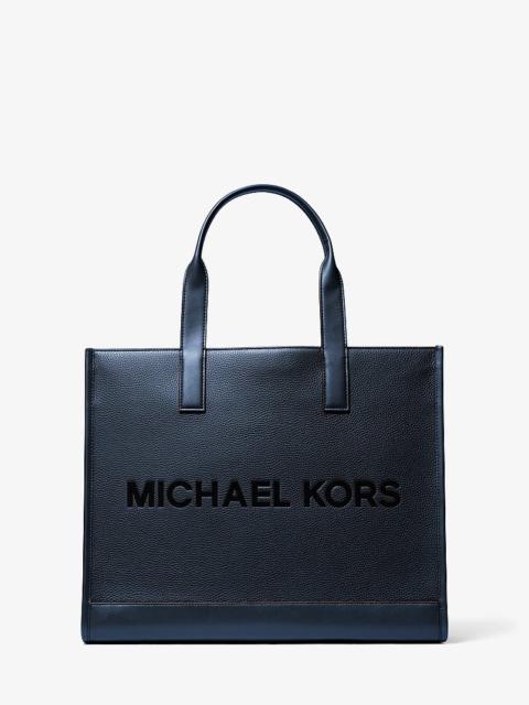 MICHAEL KORS Cooper Logo Embossed Pebbled Leather Tote Bag