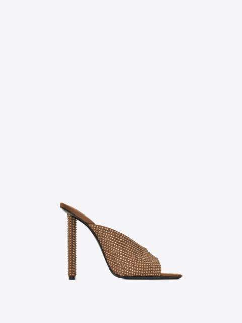 SAINT LAURENT sept mules in satin crepe and rhinestones