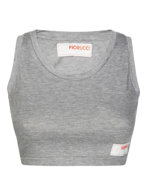 FIORUCCI logo-appliqué cropped tank top