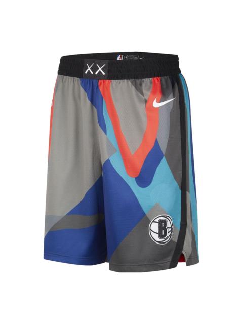 Nike Nike NBA x KAWS Brooklyn Nets City Edition Swingman Shorts Grey/Blue/Black