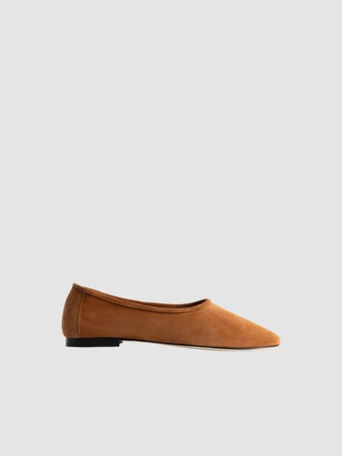 BY FAR Prudence Summer Tan Suede Leather Ballet Flat