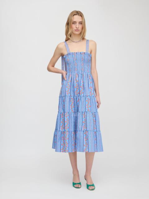 Hill House Home The Ribbon Ellie Nap Dress - Blue Floral Batik Stripe