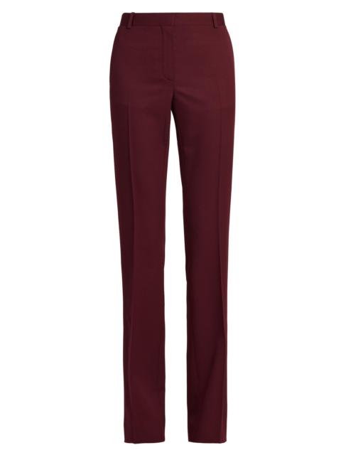 VERSACE Women's Stretch-Wool Straight-Leg Trousers - Burgundy