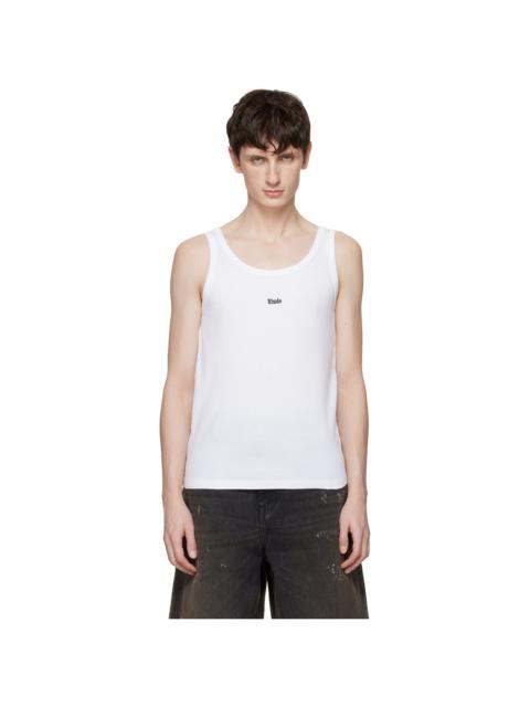 White Logo Ribbed Tank Top