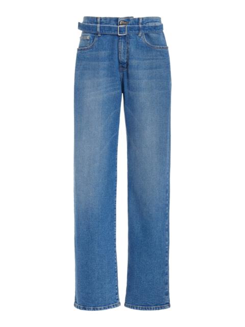 Proenza Schouler Ellsworth Low-Rise Straight-Leg Jeans blue