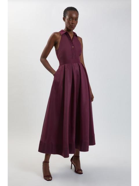 KAREN MILLEN Petite Organza Collared Maxi Dress