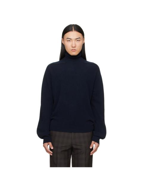 Maison Margiela Navy Virgin Wool Turtleneck