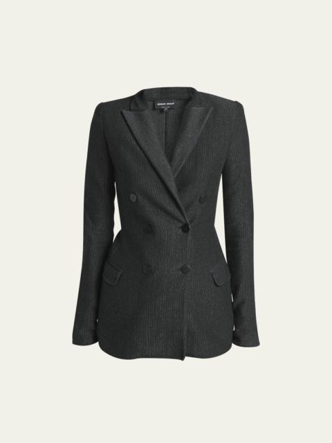 GIORGIO ARMANI Jersey Jacquard Double-Breasted Blazer