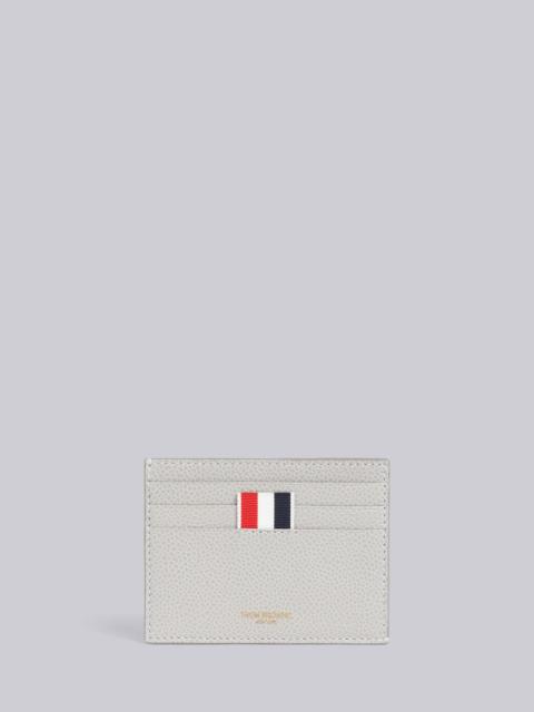 Thom Browne Light Grey Pebble Grain 4-Bar Applique Single Card Holder With Note Compartment