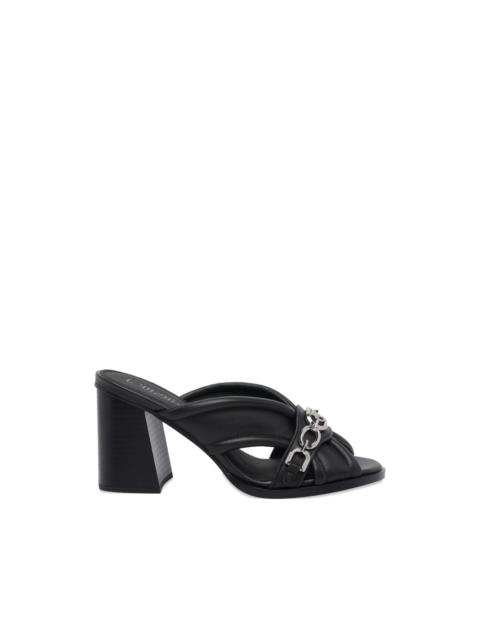 PINKO chain-detail round-toe leather pumps