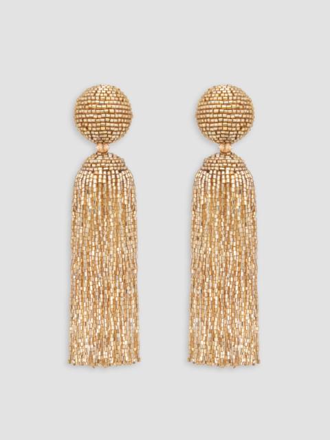 Oscar de la Renta Women's Goldtone & Glass Beaded Tassel Clip-On Drop Earrings - Gold