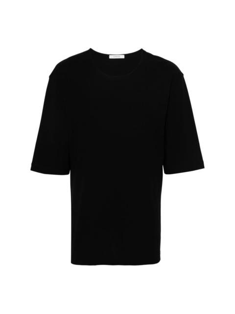straight-hem cotton T-shirt