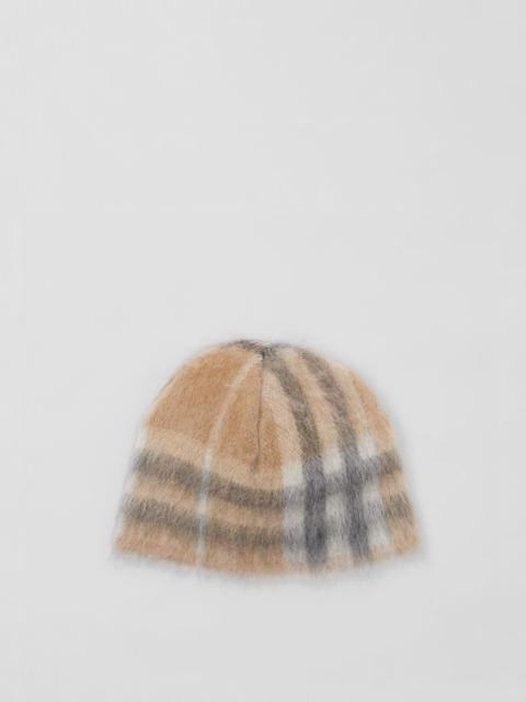 Burberry Check Mohair Silk Blend Beanie