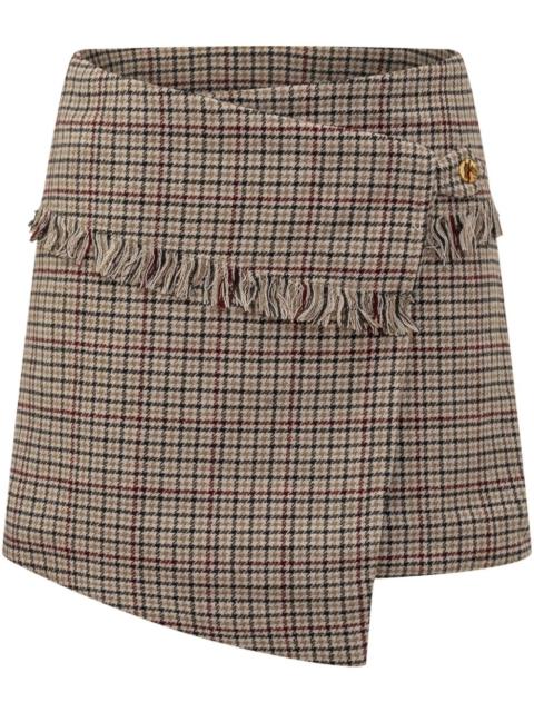 GANNI checked wrap mini skirt
