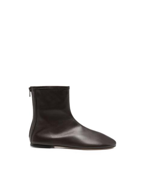 DEAR FRANCES rear-zip leather ankle boots