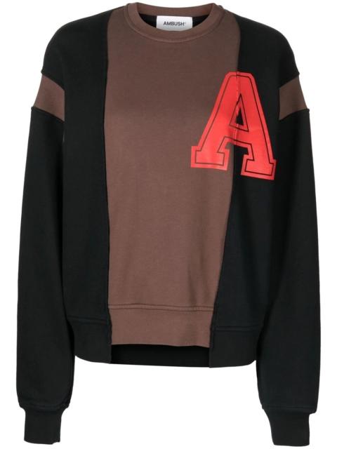 Ambush collegiate-print patchwork sweatshirt