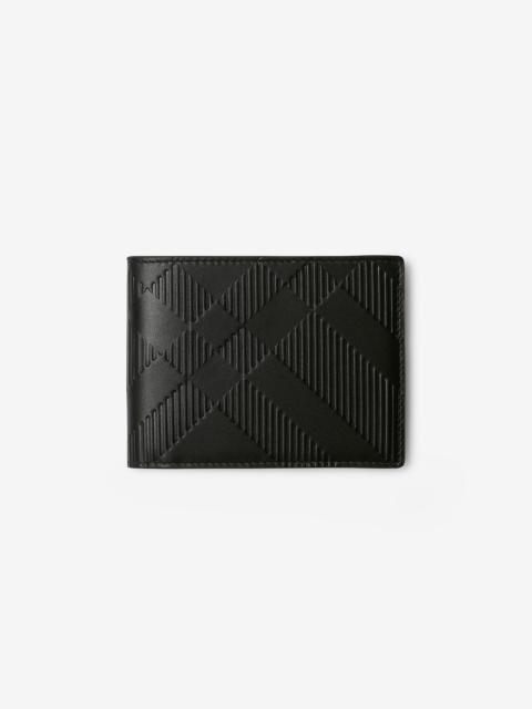 Burberry Embossed Check Slim Bifold Wallet