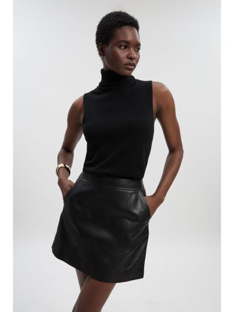 KAREN MILLEN Leather Signature Mini Skirt