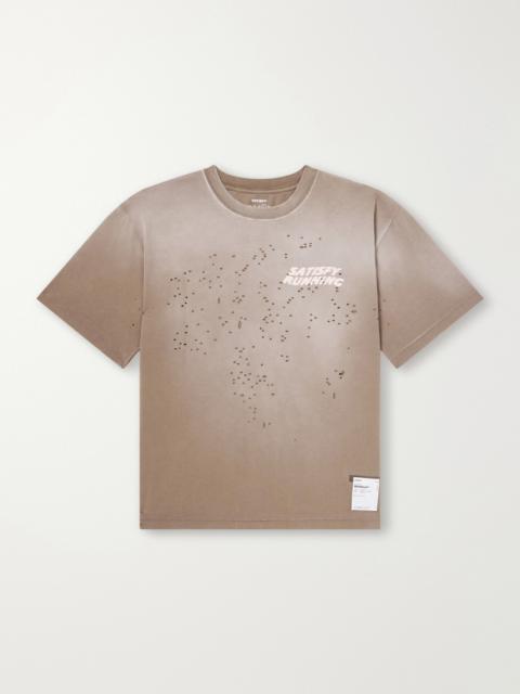 SATISFY Logo-Print Distressed MothTech™ Cotton-Jersey T-Shirt