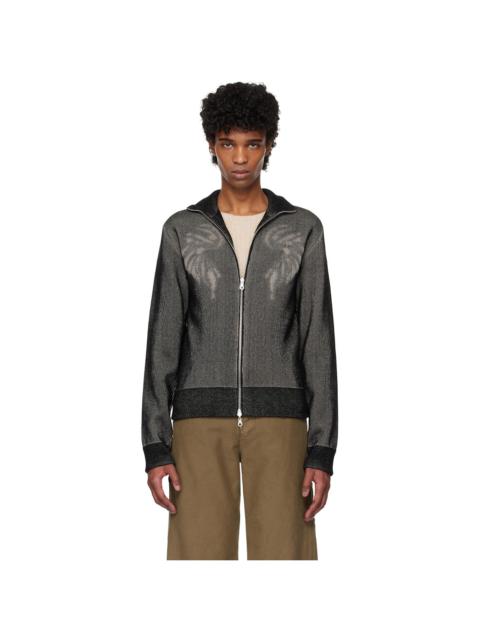Dries Van Noten Black Zip-Up Sweater | REVERSIBLE