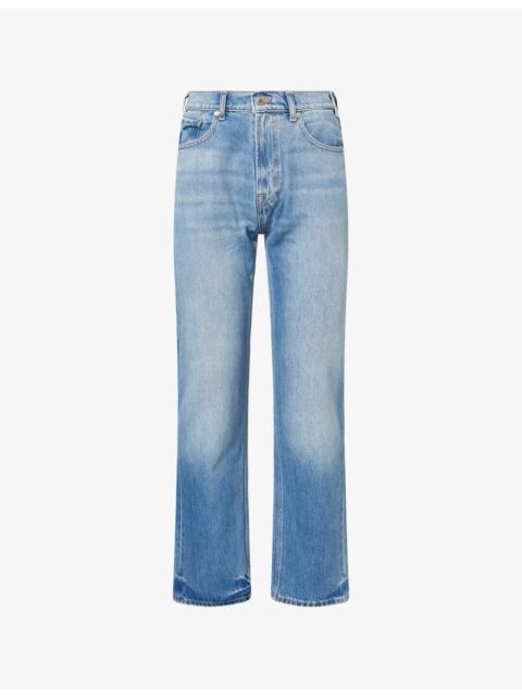 7 For All Mankind Easy Straight-Leg Cotton Denim Jeans