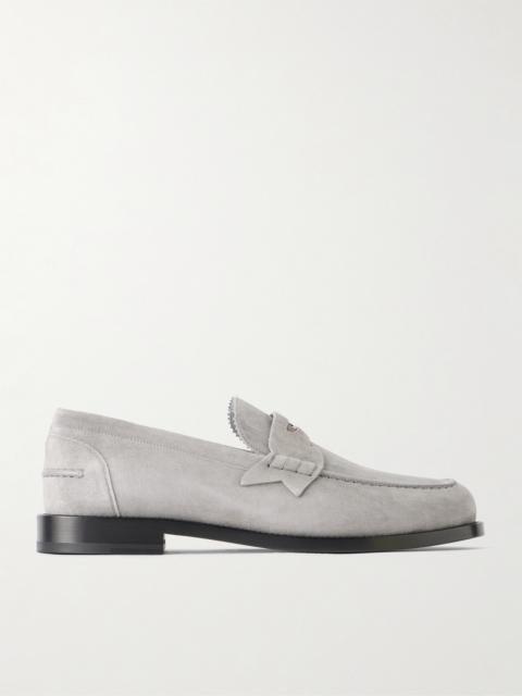 Christian Louboutin The Plato NeoCL-Detailed Suede Penny Loafers