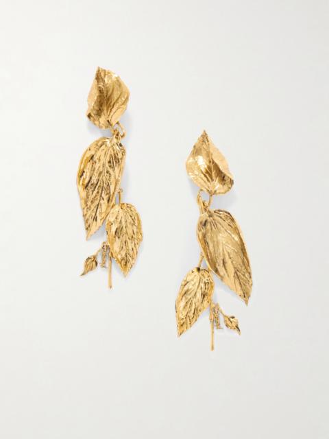 SAINT LAURENT Feuilles gold-tone earrings Gold