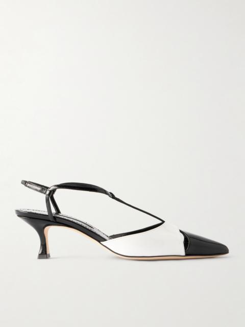 Manolo Blahnik Turgimod 50 Two-tone Patent-leather Pumps