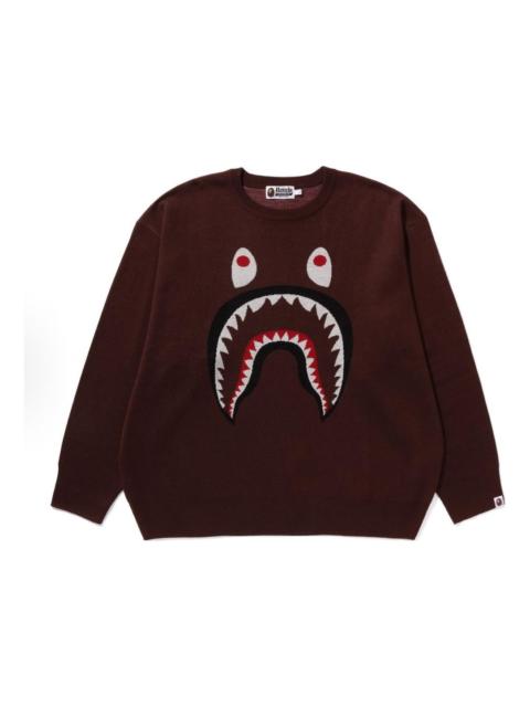 A BATHING APE® A Bathing Ape Shark Jacquard Sweater 'Brown' 1J80-120-006-BRW