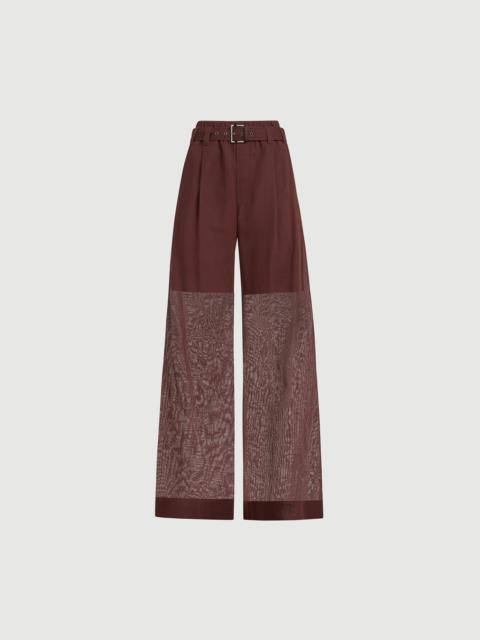 Brunello Cucinelli Cotton organza loose trousers with monili