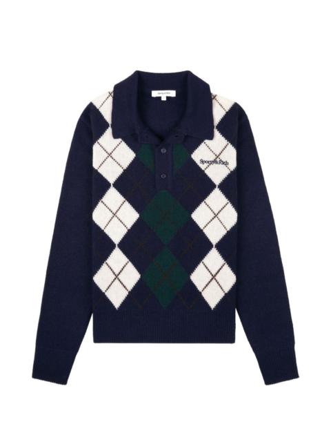 Sporty & Rich argyle polo top