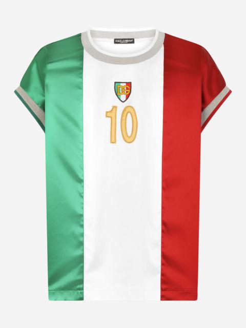 Satin T-shirt with DG logo and patch