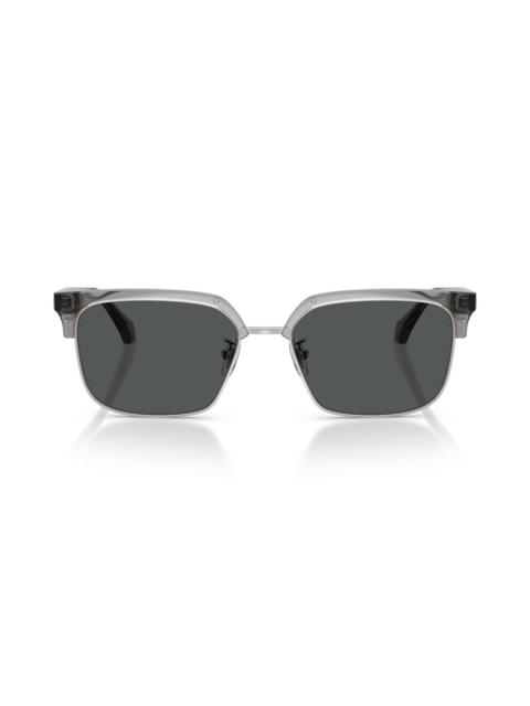 VERSACE Versace 56mm Square Sunglasses in Transparent Grey/Dark Grey at Nordstrom