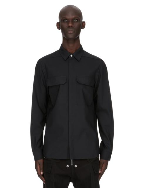 Tシャツ・カットソー Rick Owens Cap Sleeve Black Virgin Wool Top With High Rick Owens Cap Sleeve Black Virgin Wool Top With High