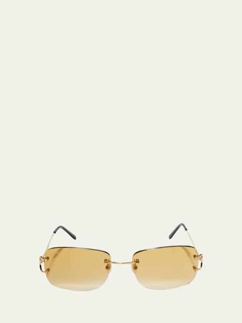 Cartier Men's Rimless Metal Sunglasses