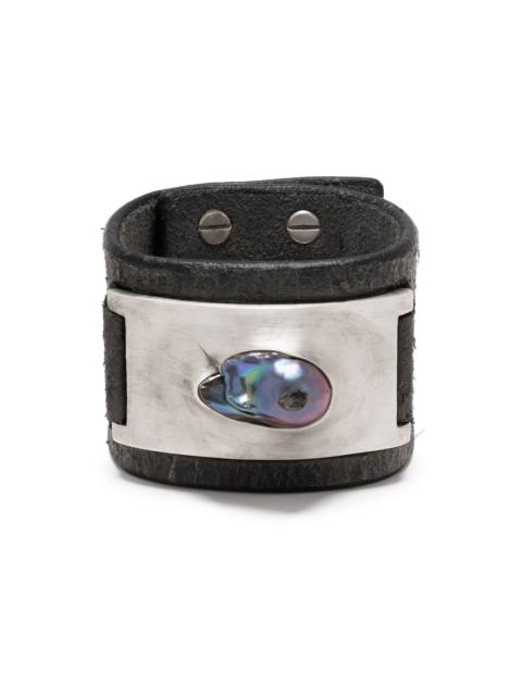 Parts of Four Amulet pearl-detail leather cuff